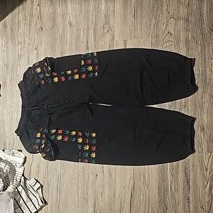 Rasta pot leaf pants